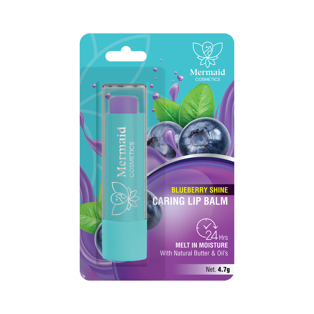 Mermaid Cosmetics Blueberry Shine Caring Lip Balm - 4.5g