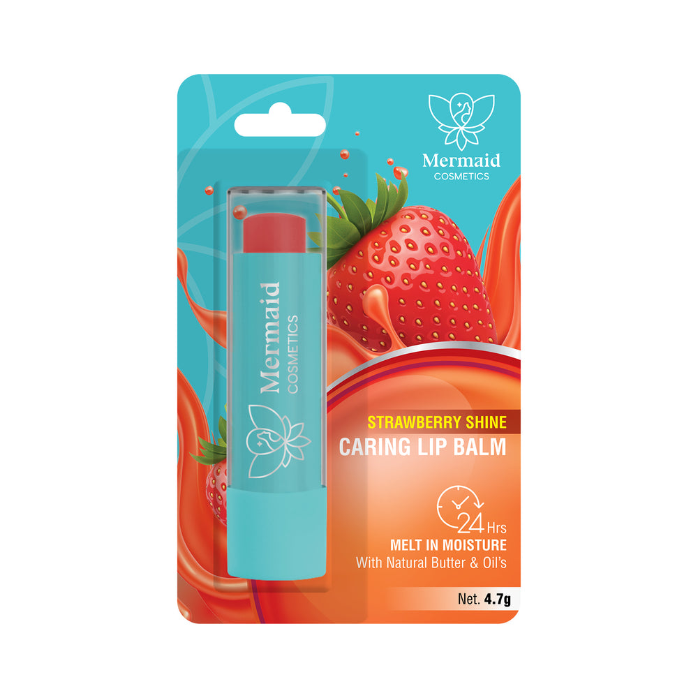Mermaid Cosmetics Strawberry Shine Caring Lip Balm - 4.5g